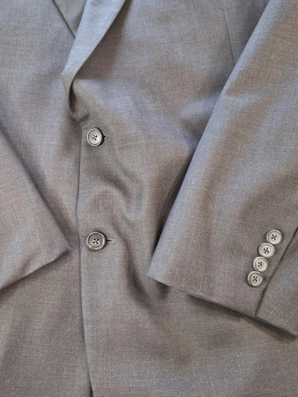 Southwick Suit Mens 52R 46W Gray Wool Double Vent 2 Button 2 Piece Formal USA